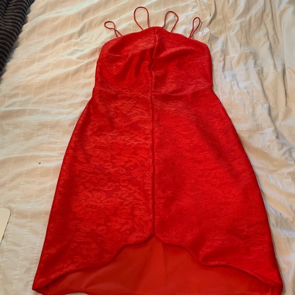 Top Shop Red Lace Scallop Dress - Picture 3 of 3
